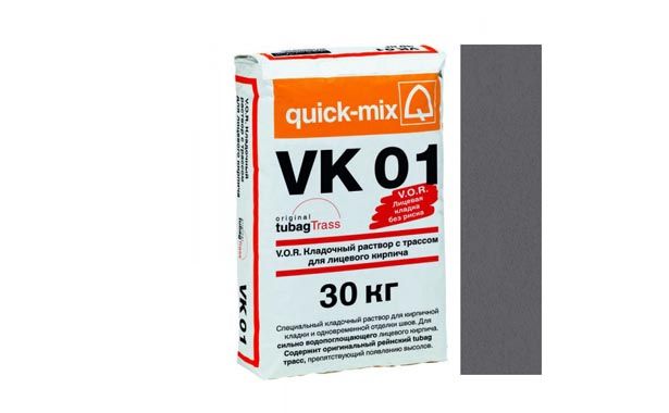 V.O.R. VK 01 Кладочный раствор для лицевого кирпича E антрацитово-серый