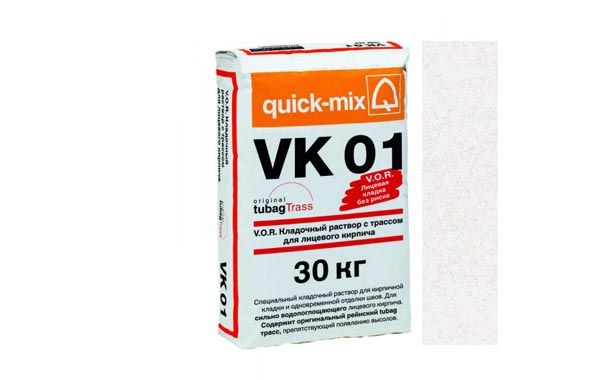 V.O.R. VK 01 Кладочный раствор для лицевого кирпича A алебастрово-белый